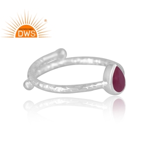 แหวนพลอยทับทิมธรรมชาติทำจากเงินสเตอริง925สินค้าขายดีล่าสุดเครื่องประดับตามสั่งสำหรับเป็นของขวัญสำหรับผู้หญิง - Product Image 4