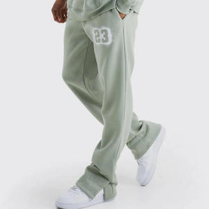 Elegante conjunto cortavientos de invierno verde polvo 80% Algodón 20% poliéster lavado ácido chándales hombros caídos acanalado alto transpirable - Product Image 2