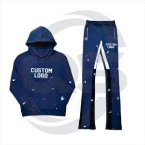 Vente en Gros Logo Personnalisé Streetwear Causal Coton Oversize Baggy Jogging Jambe Large Empilé Côté Rayé Pantalon de Survêtement Hommes - Product Image 6