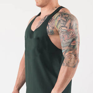 Venta al por mayor superventas gimnasio fitness 100% algodón material de secado rápido hacer su propio logotipo de impresión sin mangas Hombre camisetas sin mangas para la venta - Product Image 3