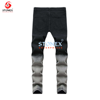 Jeans de Mezclilla Negros Premium para Hombre, Diseño Desgarrado, Corte Ajustado, Pantalones Elásticos, Ropa Moderna, Fabricante de Ropa, Servicios OEM