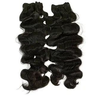 Extensiones de cabello humano brasileño ondulado, mechones de pelo Natural Remy Natural y negro con cutícula, pelo virgen peruano sin procesar