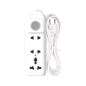 Prise d'extension 3 sorties 2500W Fil à noyau en céramique 2.5m 4.5m 9m Blanc - Product Image 1