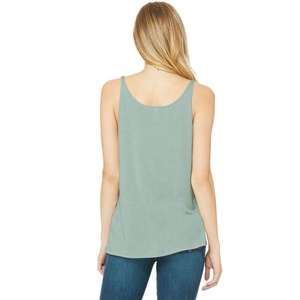 Bella toile poussiéreux bleu femmes SLOUCHY débardeur mode élégant slouchy fit 65% poly 35% viscose respirant dames débardeur - Product Image 3