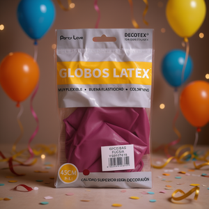 Palloncini in Lattice Decotex 45cm Fucsia, Confezione da 6 Pezzi, Decorazioni per Feste - Product Image 3