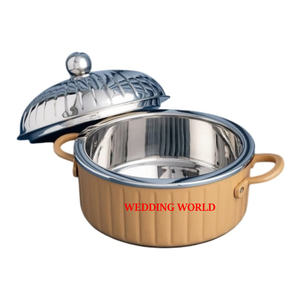 Marmite en métal à double paroi de haute qualité, fait main, design de créateur, forme ronde, décorative, luxe, nouveau réchaud alimentaire en métal - Product Image 1