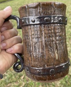 Best Quality Customizable Size Buffalo Horn Viking Drinking <b>Mug</b> High-End Ceramic Cups for Beer Drinking for Fans - Product Image 3