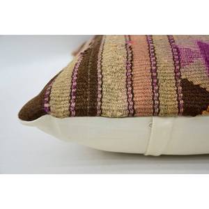 Oreiller de traversin Kilim Bohème multicolore 16x24 pouces, laine tissée imprimée vintage de luxe, antidérapante, écologique, amovible et décorative. - Product Image 4