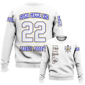 Sigma เสื้อสเวตเตอร์คอกลมสีทองสำหรับผู้หญิง1922แกมมา Rho เสื้อฟลีซแบบสวมหัวแฟชั่นสำหรับฤดูหนาว - Product Image 6