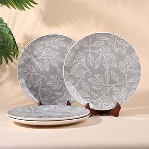 Juego de 4 Platos de Porcelana Pintados a Mano Boheme de 10.8 Pulgadas, Diseño Personalizable para Fiestas, Muestra Gratis para Hoteles - Product Image 1