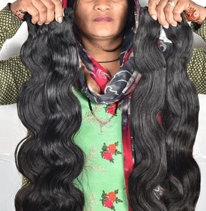 Extensions de cheveux humains indiens Remy à double trame, provenant d'un seul donneur, ondulés (Bodywave), alignés aux cuticules, ondulations naturelles (Water Wave), vierges bruts, qualité fournisseur, confectionnées à la machine - Product Image 2