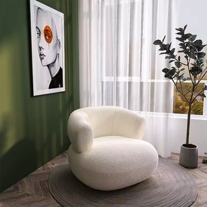 Multifunctional Lounge Chair Custom Blue/Green/Orange/<strong>Yellow</strong>/Cream Color Performance Fabric Fleece Boucle Accent Lounge Chair - Product Image 2