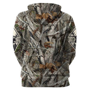Sweat à capuche en molleton de coton lourd, camouflage, commande en gros, impression personnalisée sur écran, pull-over - Product Image 3