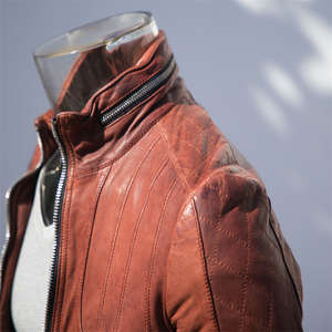 แจ็กเก็ตหนังแท้แบบลำลองสำหรับผู้ชายแจ็คเก็ตหนังนักบินหนังแกะออกแบบโลโก้ได้ตามต้องการ - Product Image 5