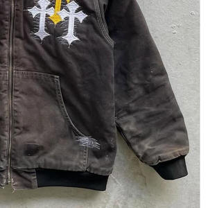 เสื้อฮู้ดผู้ชายผ้าฝ้าย100% 400GSM น้ำหนักผสมพิมพ์ลายปักกันหด - Product Image 5