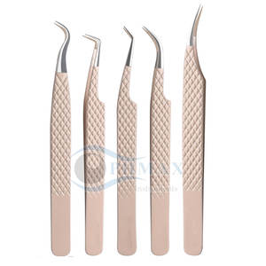 Pince à cils professionnelle enduite de couleur Options à pointe incurvée et droite Pince à cils enduite de couleur - Product Image 1