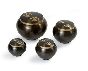 Urna para Mascotas ZHE Paw Print Odyssey con Banda Dorada, Estilo Americano, Diseño Personalizable, para Cremación, Capacidad Personalizada - Product Image 2