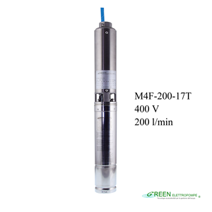 Bomba de agua sumergible eléctrica de alta calidad italiana M4F-200-17T para riego agrícola, pozos profundos y perforaciones, bombas de alta presión - Product Image 1