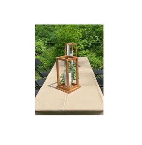 Exquisito farol de vela de madera para decoración del hogar, celebraciones navideñas festivas para sala de estar y Patio - Product Image 1