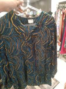 Top de túnica bohemio ligero suave azul marino turquesa Retro estampado Floral manga larga blusa informal botón inspirado en el verano en 2025 - Product Image 4