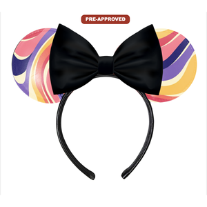 Diadema de vinilo esmerilado con diseño de orejas de ratón y lazo, accesorio para el cabello, fabricado a medida con concepto de preaprobación directa de fábrica H.E.R. - Product Image 1