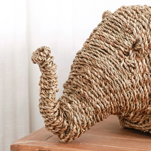 ตะกร้าเก็บหญ้าทะเลรูปทรงช้างภาชนะสานด้วยมือดีไซน์ใหม่จากเวียดนาม - Product Image 2