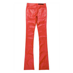 Dernière mode streetwear, pantalon en cuir pour homme, taille mi-haute, décontracté, droit, léger, coupe-vent, respirant, fermeture éclair - Product Image 5