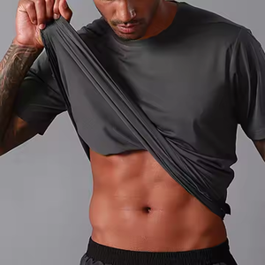 T-shirt rapide de gymnastique pour hommes Personnalisé Polyester Spandex Léger Respirant Muscle Fitness Workout Running Tops 100% Coton Matériel - Product Image 6