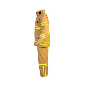 Veste de pompier ignifuge standard européen pompier 4 couches uniformes de lutte contre l'incendie jaune aramide à vendre - Product Image 5