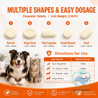 Comprimés de soutien articulaire UC-II Collagène et Glucosamine HCl pour chiens et chats - 30 unités - Lubrifie les articulations et le cartilage pour une meilleure mobilité