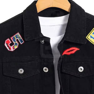 Nuevo diseño de chaqueta vaquera de retazos para hombre, cuello levantado recubierto, Color sólido, transpirable, ropa de calle de secado rápido - Product Image 3