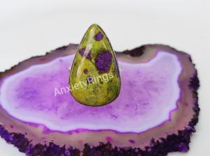 Women's 925 Sterling Silver Atlantisite <b>Ring</b> with Diamond Cute Unisex Statement Jewelry for Wedding or Engagement Party Gift - Product Image 3