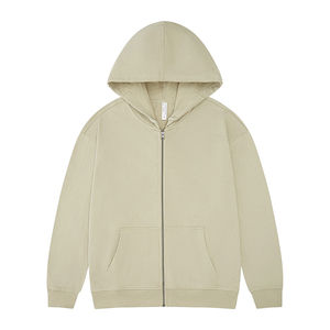 Sudadera con capucha personalizada de 330GSM para hombre, Sudadera estampada extragrande con cremallera y ajuste cuadrado para otoño, diseño en relieve - Product Image 1