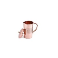Carafe en cuivre royal élégante, exclusive et luxueuse, polie et martelée à la main, en cuivre pur, grande capacité, pour le bureau, les voyages et la maison
