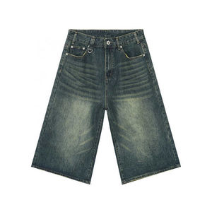 Shorts Vaqueros para Hombre con Pedrería, Shorts de Mezclilla, Fabricante de Mezclilla, Ropa Urbana, Shorts Vintage Lavados Personalizados - Product Image 6