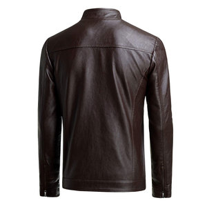 Chaqueta de cuero sólido negro para hombre de moda personalizada de alta calidad Chaqueta de invierno MOQ bajo - Product Image 2