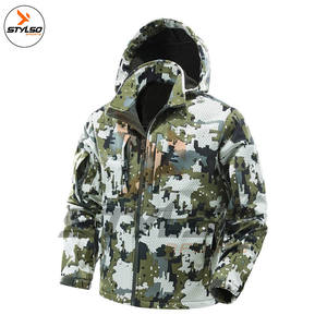Chaqueta táctica de caparazón suave impermeable personalizada para hombre, chaqueta transpirable de invierno con estampado de camuflaje para exteriores, con capucha para caza - Product Image 2
