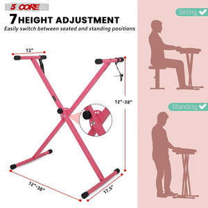 5 Core Keyboard <b>Stand</b> X Shape Height Adjustable Foldable Portable Key Board DJ <b>Controller</b> <b>Stands</b> - Product Image 2