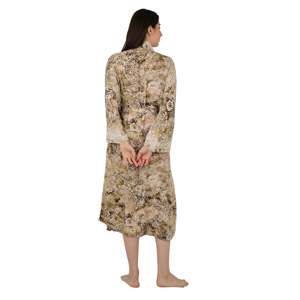 Kimono de Seda de Lujo Estilo Boho para Mujer, con Estampado Paisley y Floral Azul, Ideal para la Playa, Regalo de Jubileo - Product Image 3