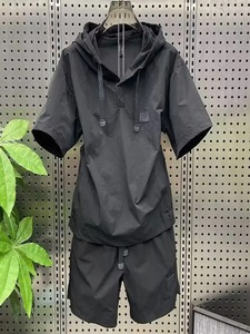 Ensemble de shorts respirants de haute qualité pour hommes Design personnalisé Ensemble de chemises shorts élégants Ensembles de t-shirts à capuche 100% coton - Product Image 3