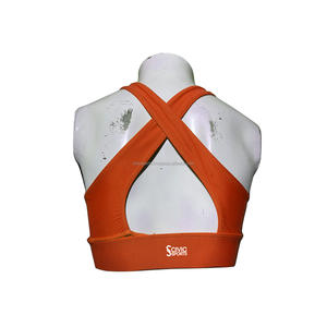 Top de alta calidad Raceback Fitness Yoga Logo personalizado Sujetador deportivo de gimnasio de alto impacto en blanco Entrenamiento de gimnasio Spandex Tops cortos de cuello redondo - Product Image 4