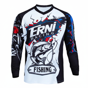 Maillot de course imprimé Dry Fit pour descente en VTT, chemise de motocross à manches longues, moto, VTT, 180g - Product Image 1