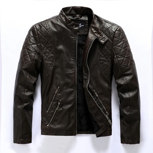 Chaqueta de cuero Pu con capucha para hombre de otoño, abrigos de cuero de motocicleta negros a la moda, ropa de calle informal de alta calidad, prendas de vestir exteriores con cremallera para hombre - Product Image 2