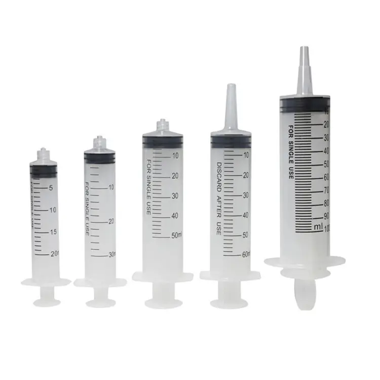 Disposable Plastic Luer Lock Syringe 1ml 2ml 3ml 5ml 10ml 20ml 30ml 50ml For Veterinary Dispensing Plastic Syringes