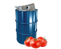 Sac d'emballage de pâte de tomate 220l avec robinet sac aseptique liquide 220 litres sac aseptique