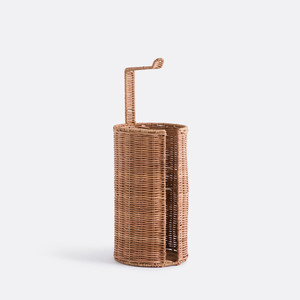 Hot Selling Manufacturer in Vietnam Slim Rattan Toilet Paper Holder with Side Opening Modern <b>Bathroom</b> Storage <b>Basket</b> OEM ODM - Product Image 6