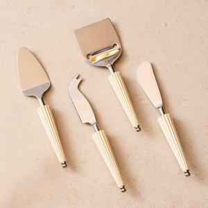 Conception unique de cuillère et fourchette plaquées or pour ensemble de service de soupe à salade de fruits serveurs de riz/soupe décoratifs en métal avec poignée solide - Product Image 6