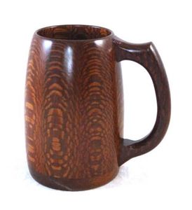 Taza de madera Natural 100% para cerveza y Artículos de bar y mesa con asa Taza de cerveza Taza de café hecha a mano - Product Image 2