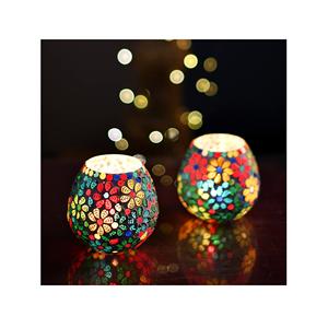 Meilleur porte-bougie en mosaïque de verre coloré, porte-bougie, Design de luxe, bon marché, échantillon votif disponible - Product Image 2