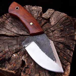 Cuchillo de Hoja Fija de Acero 12c27 de 6 Pulgadas, Estilo Nórdico, Forjado a Mano, Grado Industrial, Mango de Madera, Funda Vertical de Cuero, OEM, Full Tang - Product Image 2